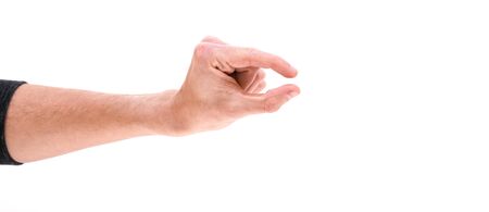 So small, hand isolated on white backgroundの写真素材