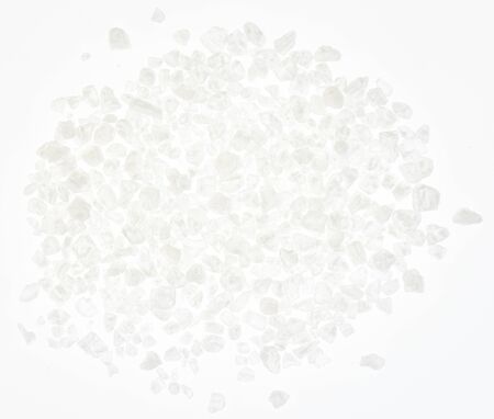 Salt crystals isolated on white background