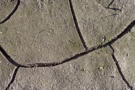 Large cracks in the dry earthの写真素材