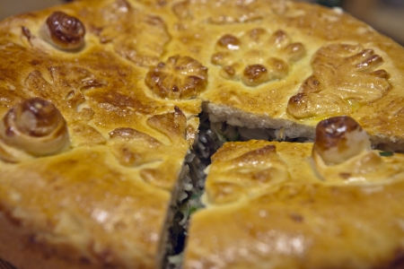 Piece cut from the finished pie