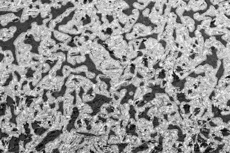 Ice patterns and shapes on the surface of ice after a thaw