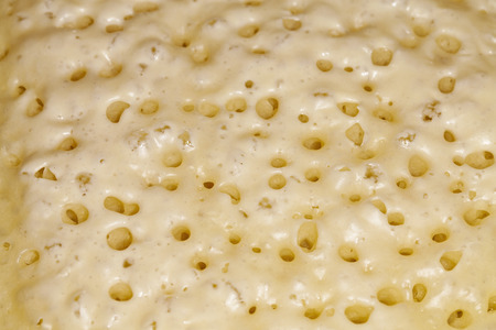 Cooking pancakes from the dough is photographed close up