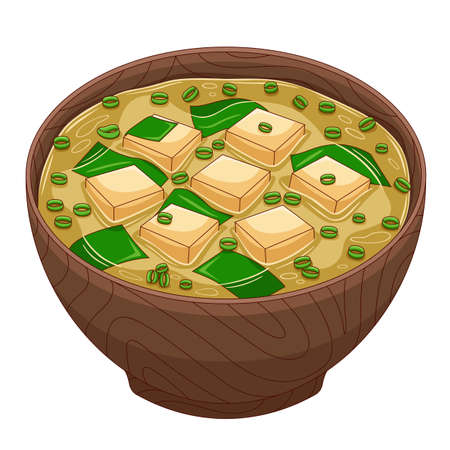 Miso Soup Vector in Flat Design Styleのイラスト素材