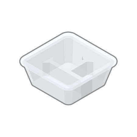 Empty take-out containers. Isometric colorful illustration.のイラスト素材