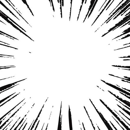 Illustration material: flash cartoon, concentration line, brushのイラスト素材