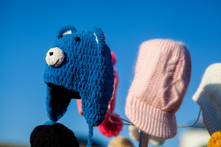 Knit cap souvenirs.