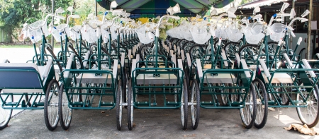 Tricycle parking in the Factoryの写真素材