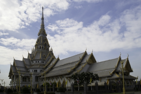 Thai temple,Sothon Temple at Chachengsao ,Thailandの写真素材