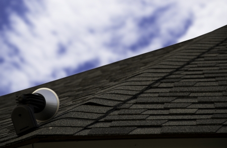 The spotlight on the roof with bluesky background