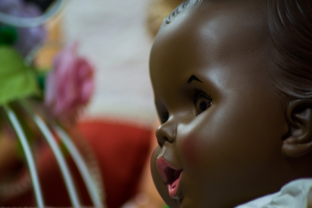 close up the  Black Doll Faceの写真素材
