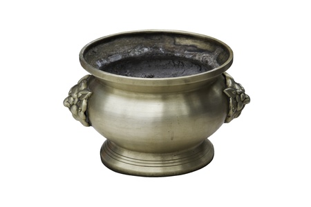 brass Incense burner isolate on whitebackgroundの写真素材
