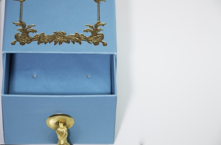 inside Blue box inside with isolated on whiteの写真素材