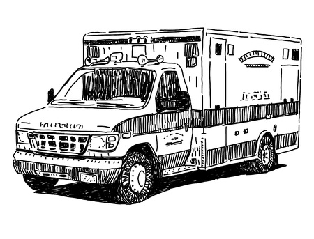 Ambulance auto drawingのイラスト素材