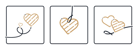 Heart, Valentine's Day. Mother's Day, Birthday, Christmas Ornament, Vector. Love symbol isolated on white backgroundのイラスト素材