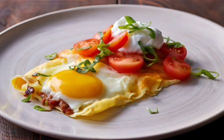 Capture the essence of Denver Omelet in a mouthwatering food photography shotの素材