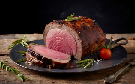 Capture the essence of Sauerbraten in a mouthwatering food photography shotの素材