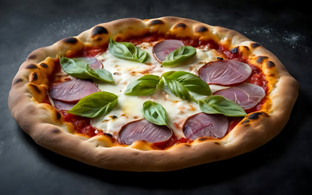 Capture the essence of Roman Pizza in a mouthwatering food photography shotの素材