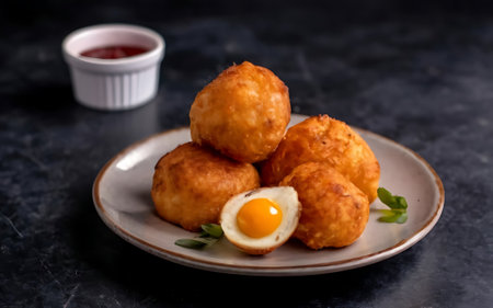 Capture the essence of Coxinhas in a mouthwatering food photography shotの素材