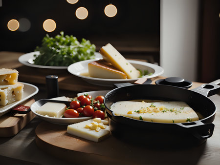 Capture the essence of Raclette in a mouthwatering food photography shotの素材