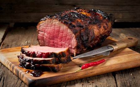 Capture the essence of Barbecue Beef Brisket - Texas Style in a mouthwatering food photography shotの素材