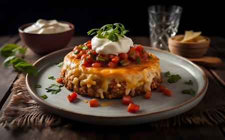Capture the essence of Shepherd's Pie in a mouthwatering food photography shotの素材