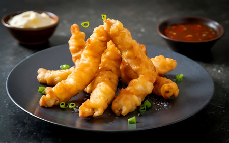 Capture the essence of Tempura in a mouthwatering food photography shotの素材