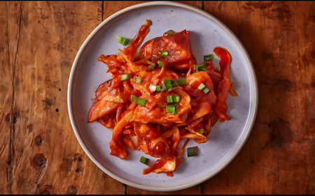 Capture the essence of Kimchi in a mouthwatering food photography shotの素材