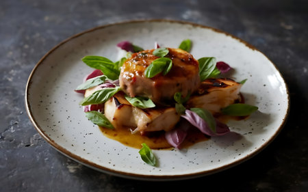 Capture the essence of Saltimbocca Alla Romana in a mouthwatering food photography shotの素材