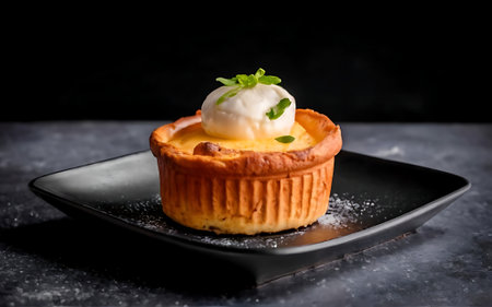 Capture the essence of Cheese Souffle in a mouthwatering food photography shotの素材