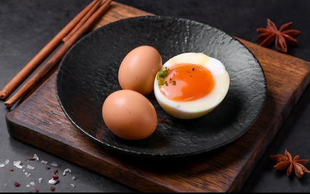 Capture the essence of Tea Egg in a mouthwatering food photography shotの素材