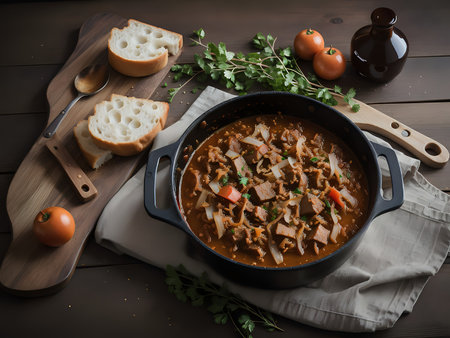 Capture the essence of Bigos in a mouthwatering food photography shotの素材