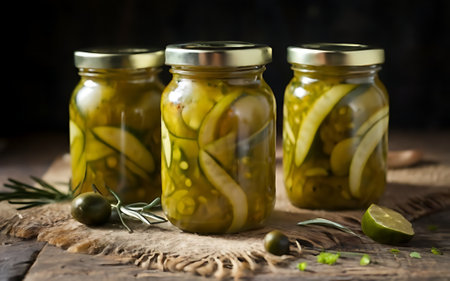 Capture the essence of Dill Pickles in a mouthwatering food photography shotの素材