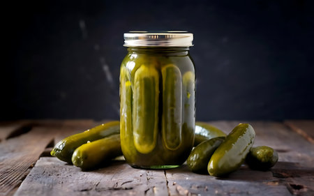Capture the essence of Dill Pickles in a mouthwatering food photography shotの素材
