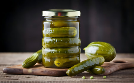 Capture the essence of Dill Pickles in a mouthwatering food photography shotの素材