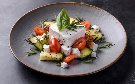 Capture the essence of Feta in a mouthwatering food photography shotの素材