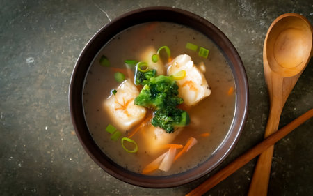 Capture the essence of Miso Soup in a mouthwatering food photography shotの素材