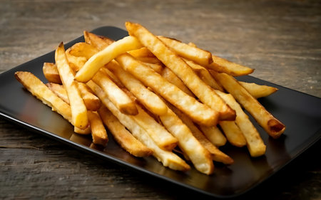 Capture the essence of French Fries in a mouthwatering food photography shotの素材