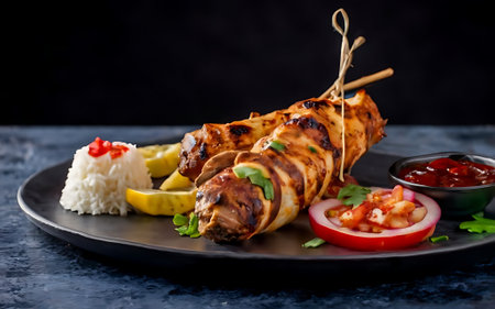 Capture the essence of Schwarma in a mouthwatering food photography shotの素材
