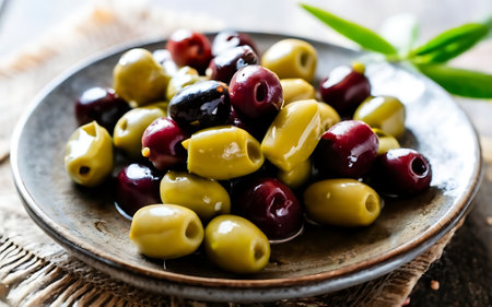 Capture the essence of Olives in a mouthwatering food photography shotの素材