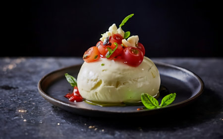 Capture the essence of Labneh in a mouthwatering food photography shotの素材