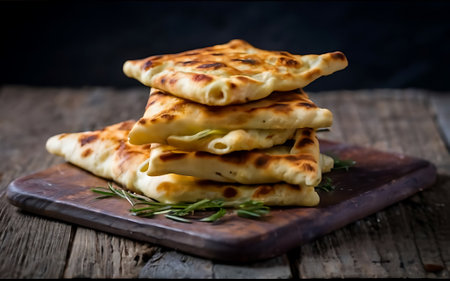 Capture the essence of Lavash in a mouthwatering food photography shotの素材