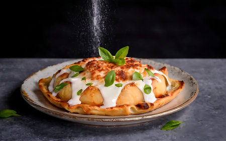 Capture the essence of Spanikopita in a mouthwatering food photography shotの素材