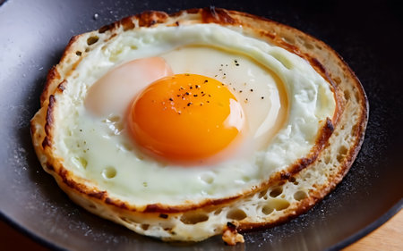 Capture the essence of Fried Egg in a mouthwatering food photography shotの素材