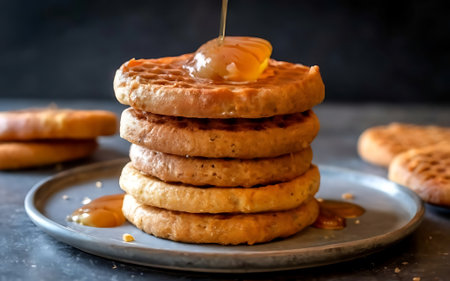Capture the essence of Stroopwafels in a mouthwatering food photography shotの素材
