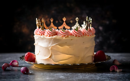 Capture the essence of Princess Cake in a mouthwatering food photography shotの素材