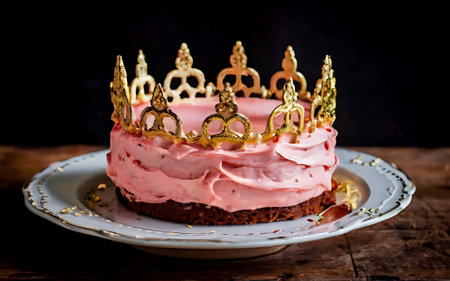 Capture the essence of Princess Cake in a mouthwatering food photography shotの素材