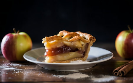 Capture the essence of Apple Pie in a mouthwatering food photography shotの素材