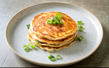 Capture the essence of Scallion Pancake in a mouthwatering food photography shotの素材