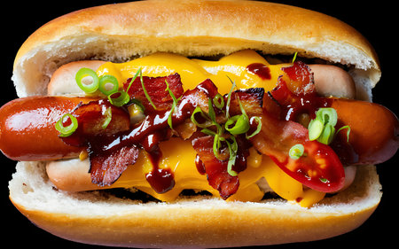 Capture the essence of Hot Dog in a mouthwatering food photography shotの素材