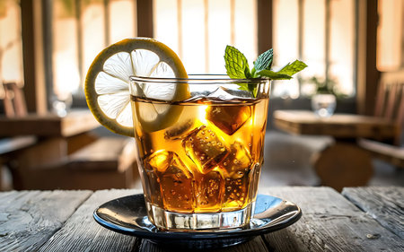 Capture the essence of Sweet Tea in a mouthwatering food photography shotの素材